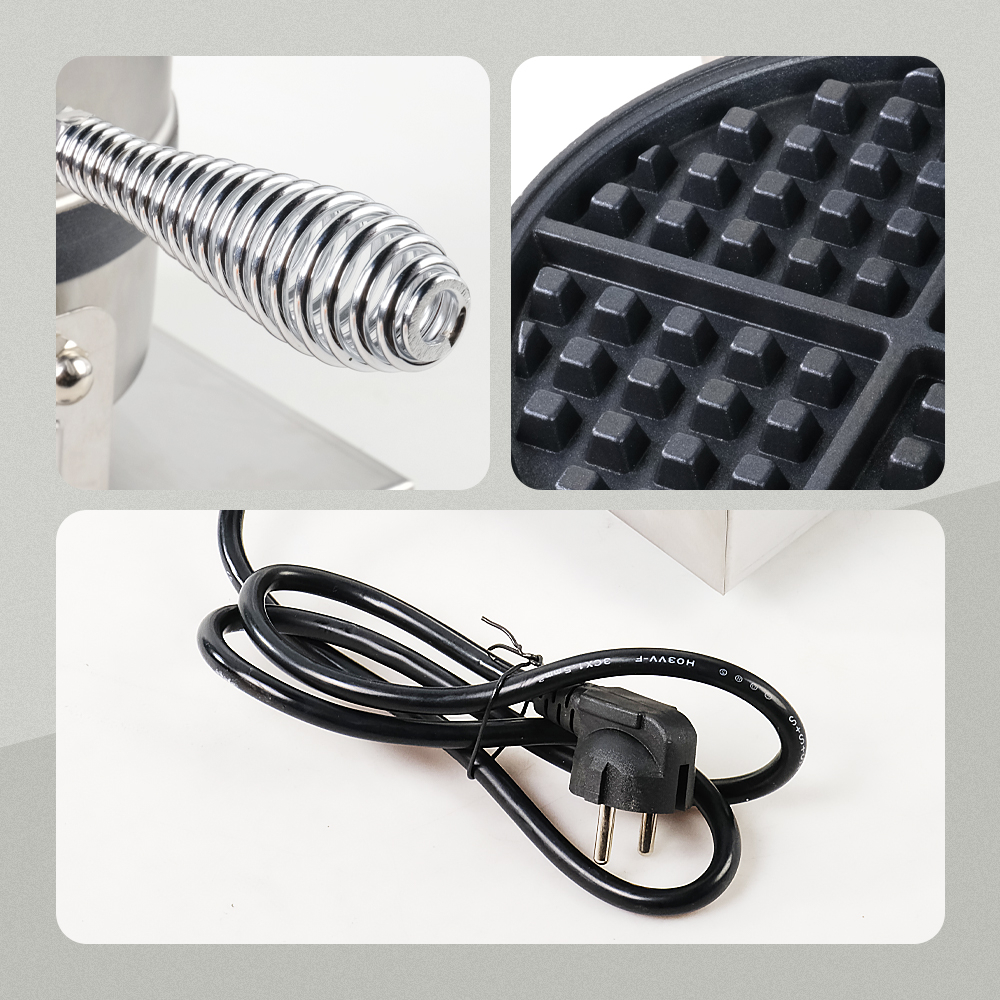 Mesin Cetakan Waffle Single Head Double Sides Electric 1250W 220V - ZW-R-2 - Silver