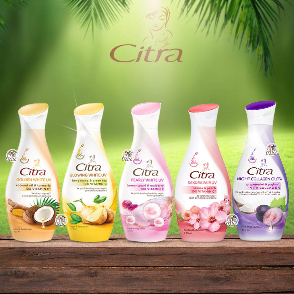 CITRA HAND &amp; BODY LOTION 210ML SERIES ( BENGKOANG / GOLDEN GLOW / NIGHT COLLAGEN / PEARLY GLOW / SAKURA GLOW )