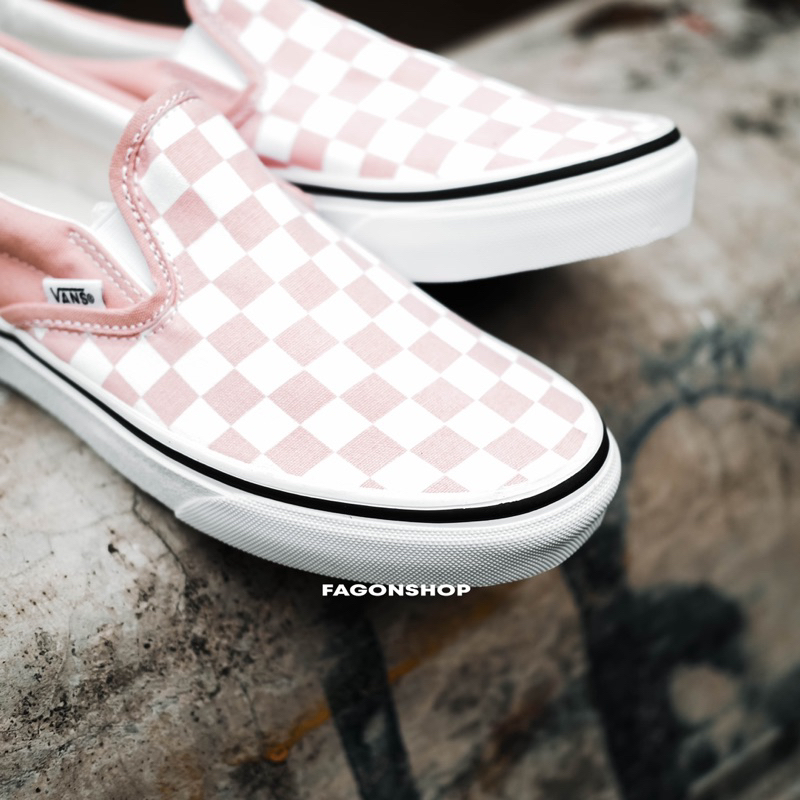 VANS SLIP-ON CHECKERBOARD ROSETTE CLASSIC ORIGINAL 100%