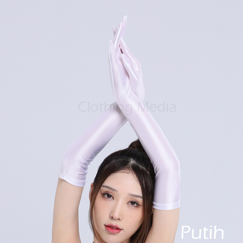 Sarung Tangan Silky Glossy Panjang V6 Halus Opera Bride Wedding Bridal Glove