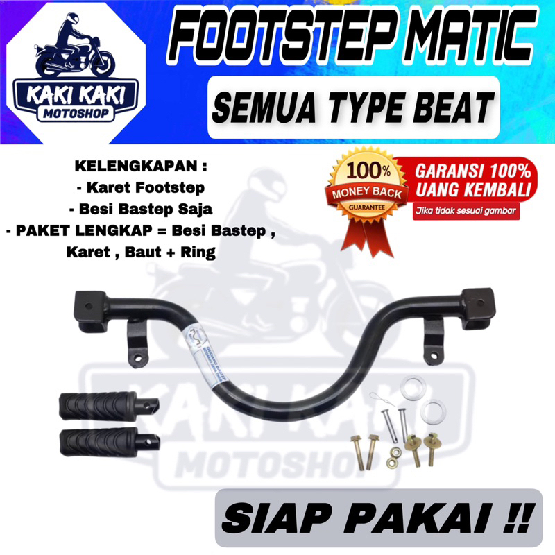 PAKET LENGKAP Step Bastep Bostep Postep Fostep Footstep Pijakan Kaki Depan Matic All Honda Beat Lama