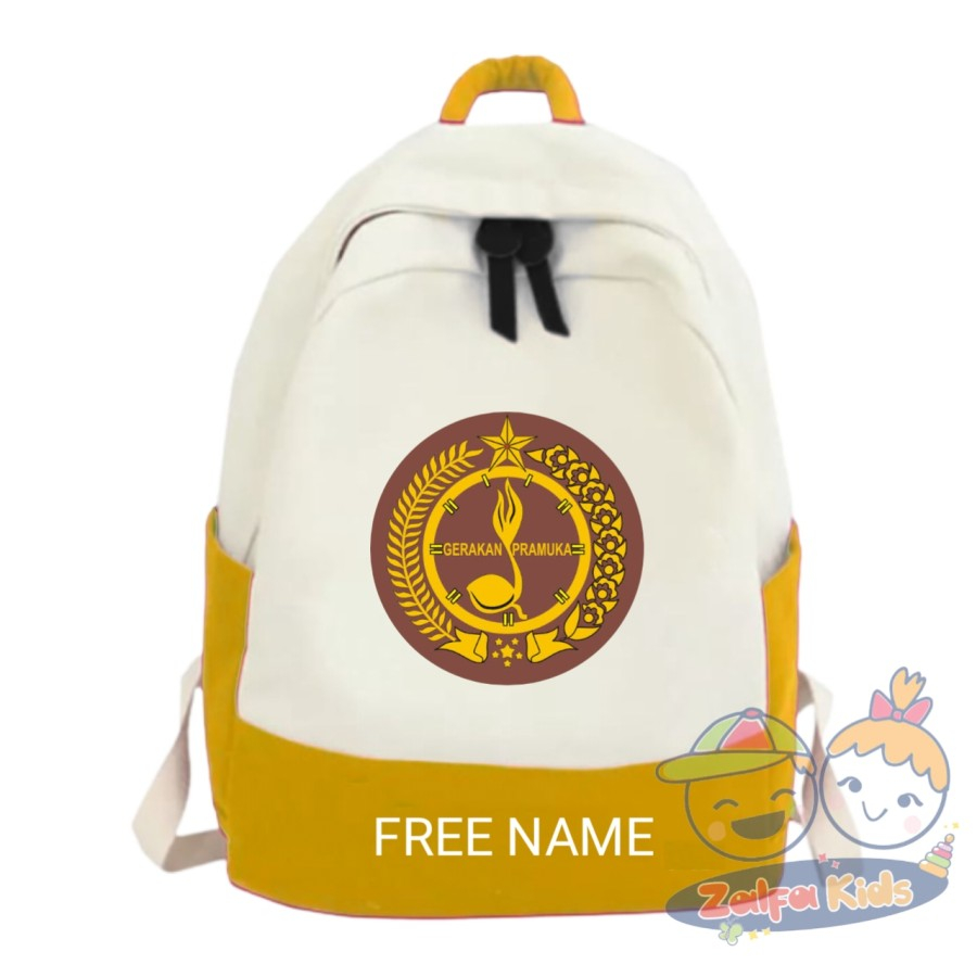 TAS SEKOLAH ANAK RANSEL MOTIF LOGO GERAKAN PRAMUKA - GRATIS PAKAI NAMA