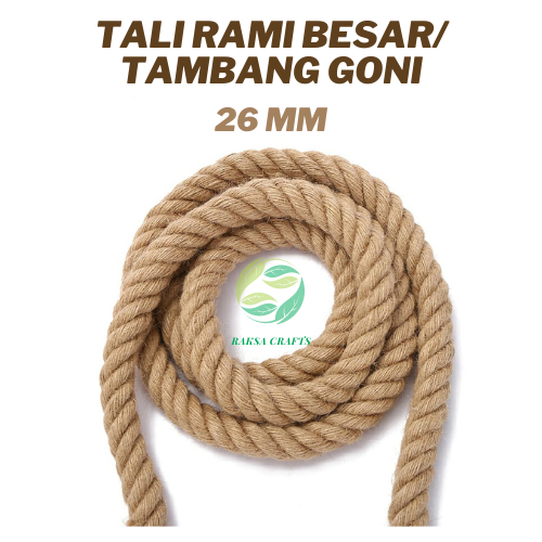TALI TAMBANG 26mm KUAT TAHAN LAMA / TALI GONI / TARIK TAMBANG / TALI RAMI / TAMBANG GONI / TAMPAR /