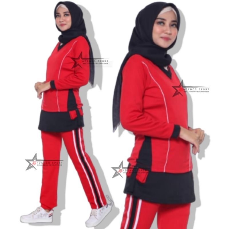stelan senam jumbo / stelan senam plat / baju senam / stelan senam olahraga
