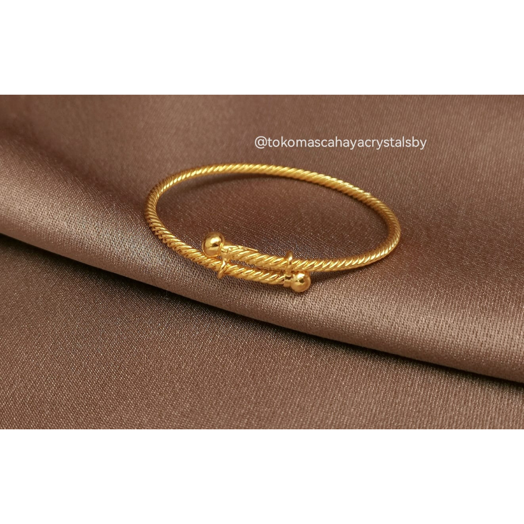 Gelang Bayi / Baby Baru  Lahir Plintir Serut Emas kadar 16k 70% 700