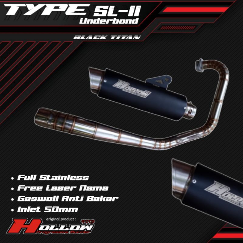 Knalpot Racing Hollowtech Tipe SL-11 model Underbond /Roadrace MX king, sonic, vixion, dll