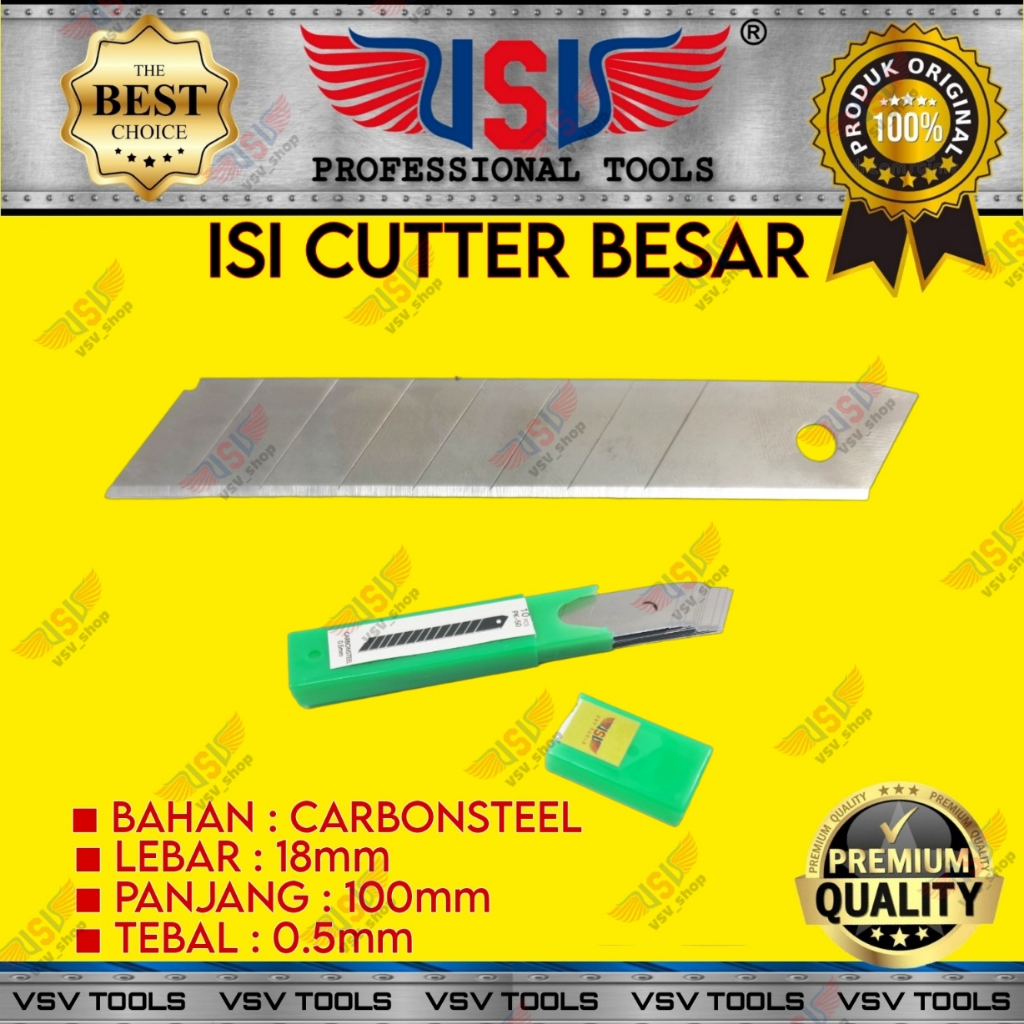 Isi Cutter Besar 18mm Refill Cutter Tebal 0.5mm isi 10pcs