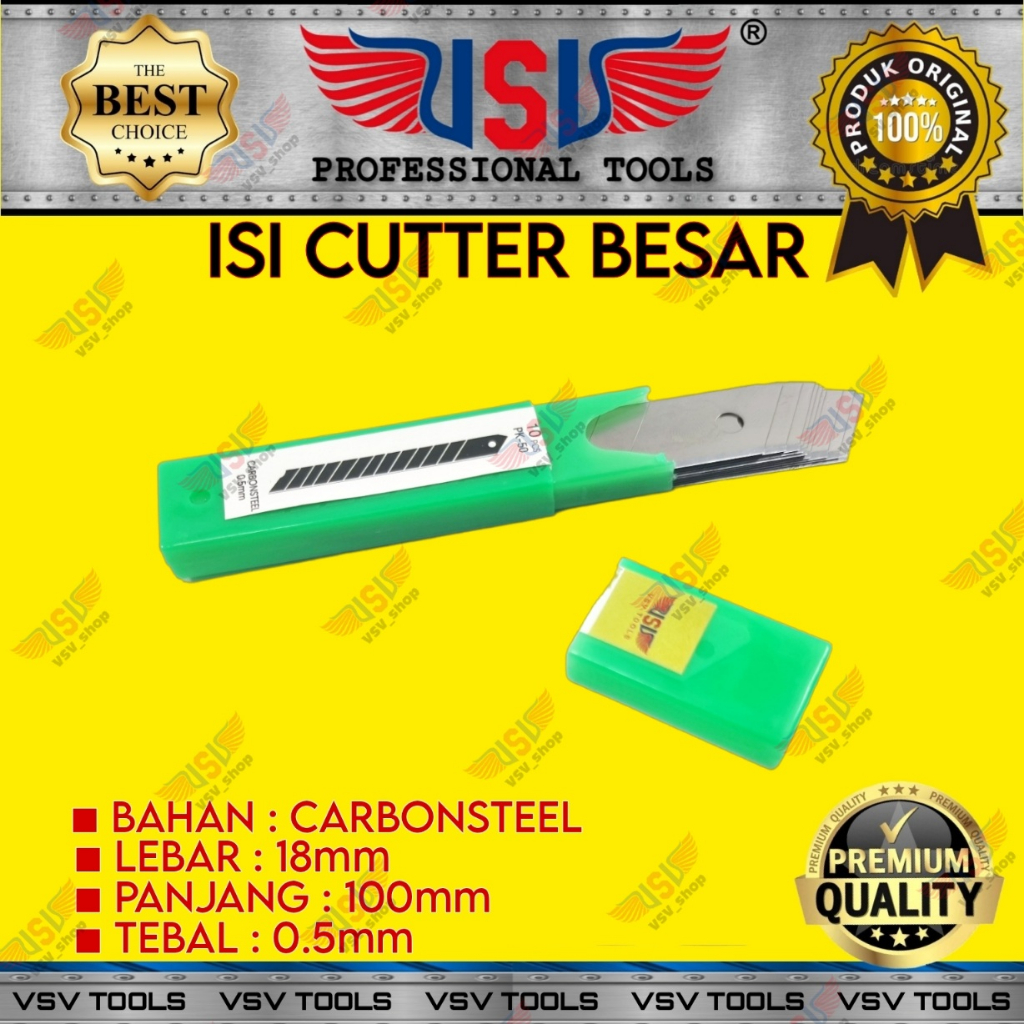 Isi Cutter Besar 18mm Refill Cutter Tebal 0.5mm isi 10pcs