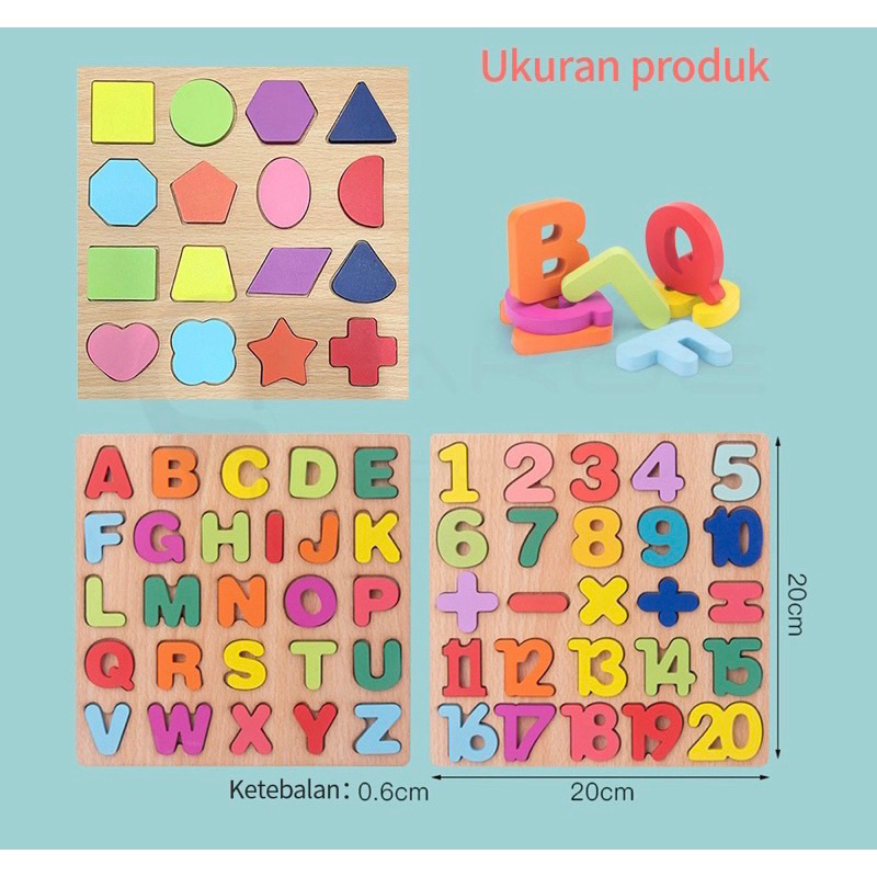 MJ88 Puzzle 3D Geometry Huruf Angka Bentuk /Mainan Edukasi Anak / Puzzle ABC /Puzzle Geometri /Puzzle 123/Wooden Puzzle /Puzzle Kayu Mainan Edukasi /Mainan Puzzle Kayu Bergambar /Mainan Warna Warni /Mainan Puzzle Edukasi 20Cm Super Murah