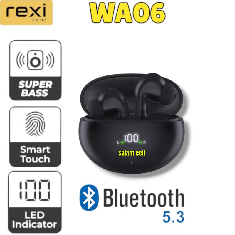 TWS REXI WA06 Bluetooth 5.3 Led display Headset Bluetooth Original