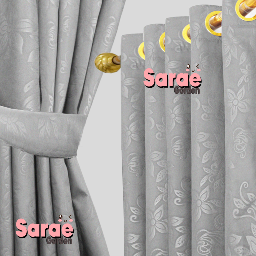 Tirai Pintu Dan Jendela Polos Emboss Murah - Gorden Jendela - Hordeng Pintu - Korden - Tirai -
