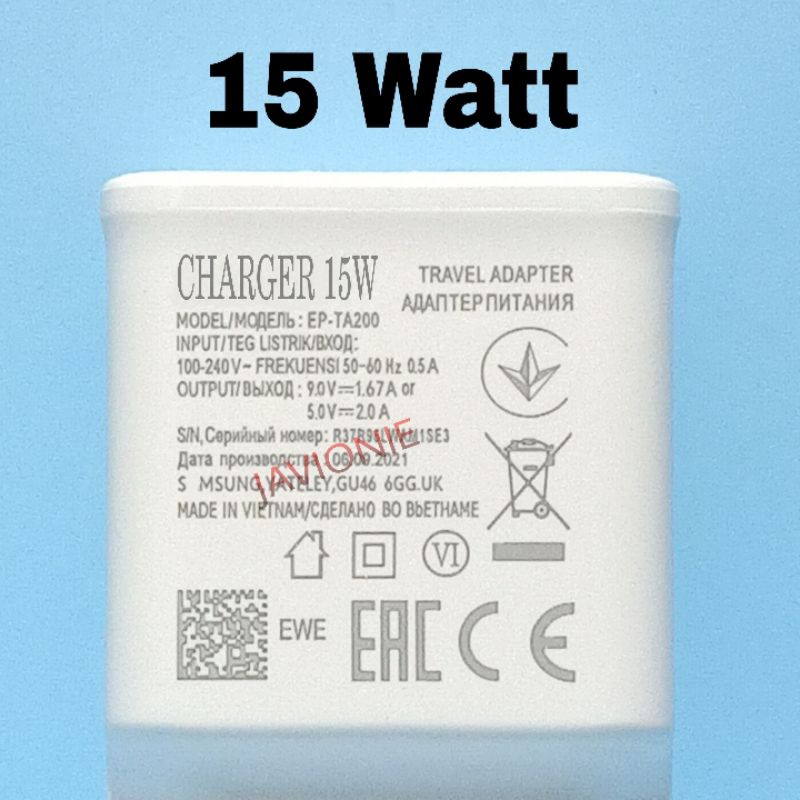 Charger Casan S4MSUNG A11 A12 A13 A14 A20 A22 A20s A21s A23 A30 A30s A31 A32 A50 A50s A51 A02s A03s A04 A04e A04s 4G 5G 15W Original 100% Fast Charging TYPE C