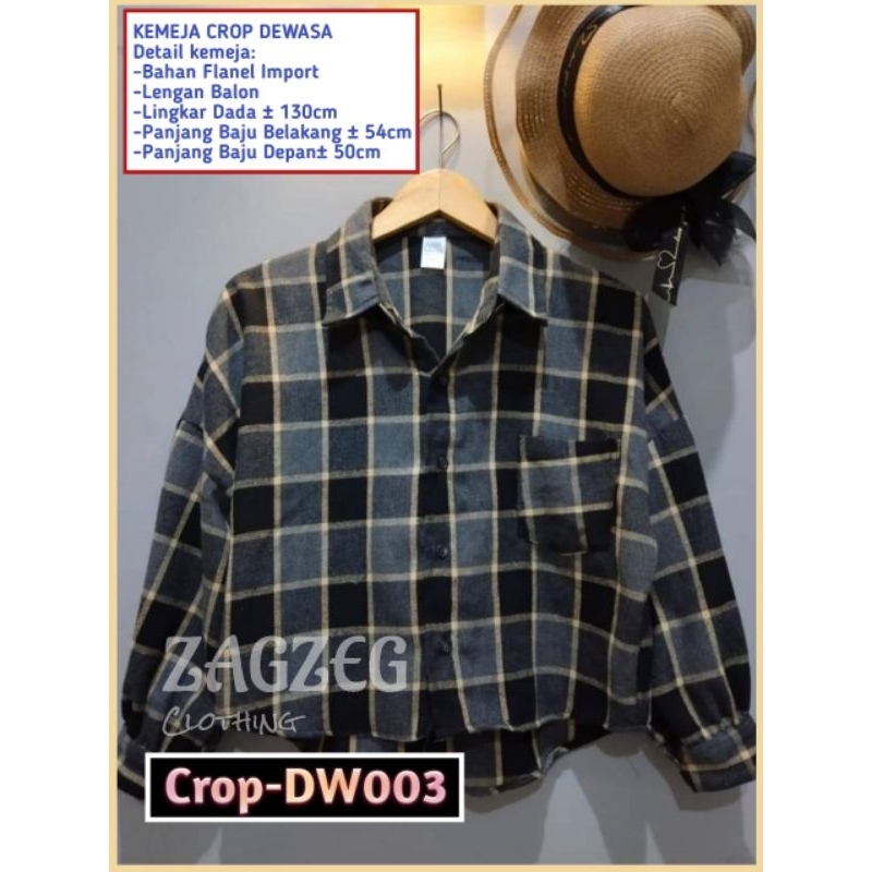 Cod Murah Atasan Kemeja Tartan Flanel Crop Top Wanita Outer Batwing Tamara Kemeja Flannel Cewek Kotak Kotak Oversize Lengan Balon