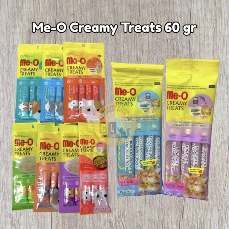 1 pack meo creamy cemilan kucing snack meo liquid all rasa