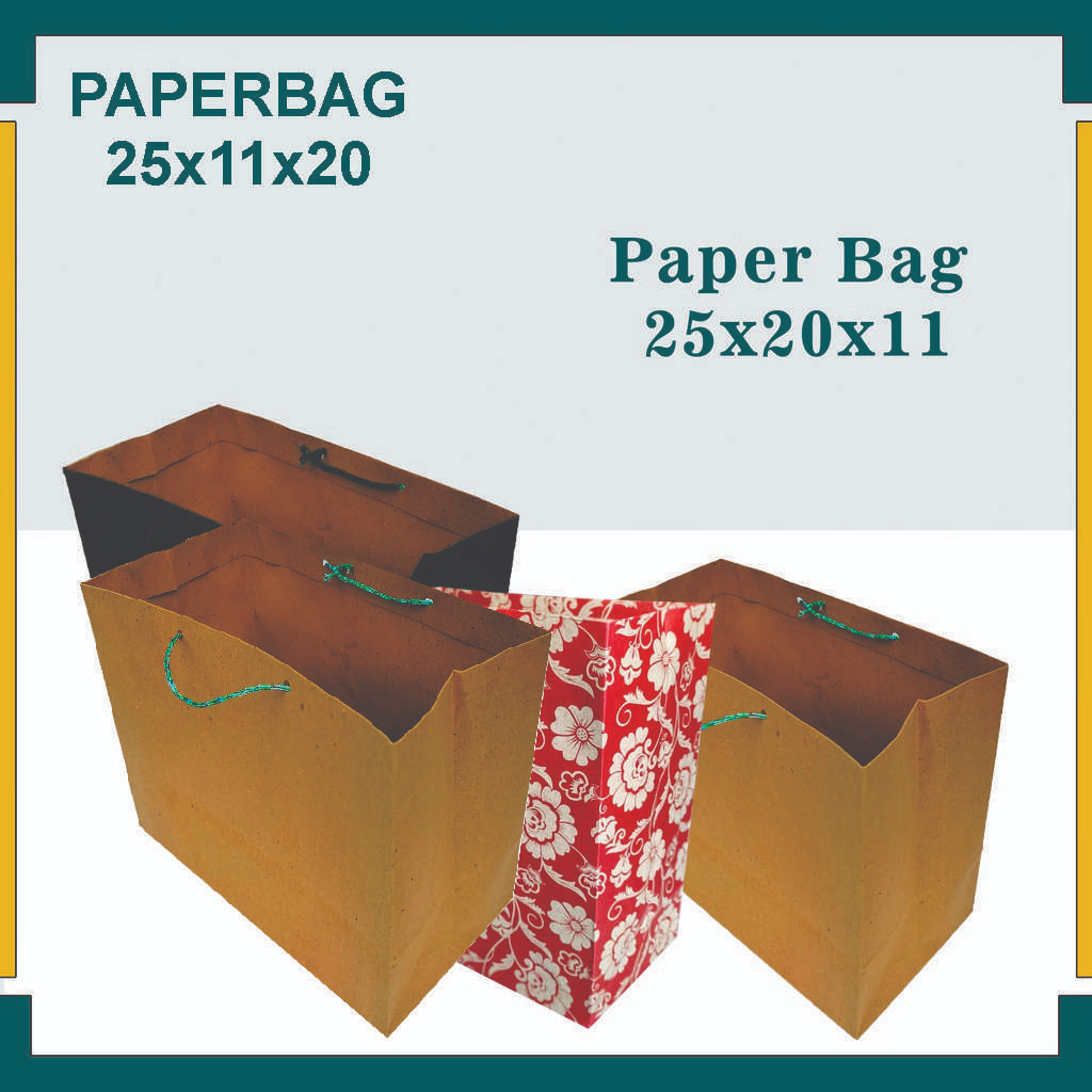 

Paper Bag R6 Ukuran 20x10x25 (PAKET 12 PCS) / Tas Kertas / Tas Kado / Tas Souvenir