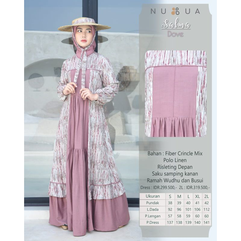 NUBUA BAJU GAMIS MUSLIM WANITA SALMA DRESS TERBARU