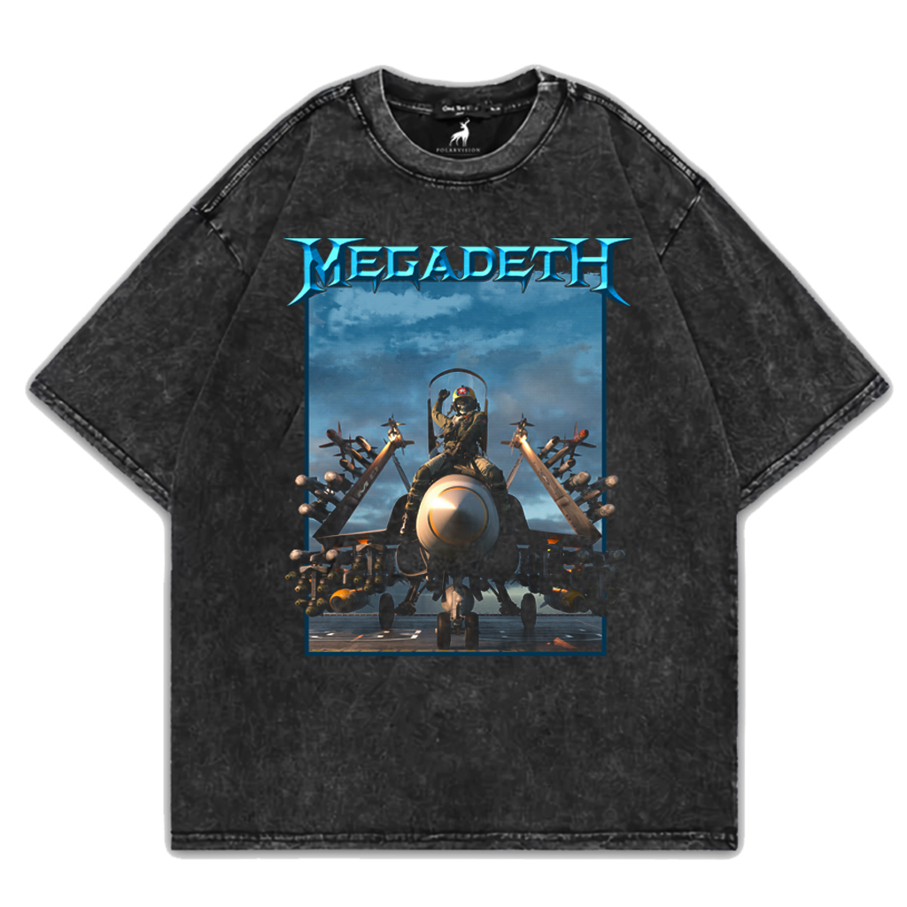 PolarVision T-shirt Washed Washing Oversize Band Megadeth Bootleg