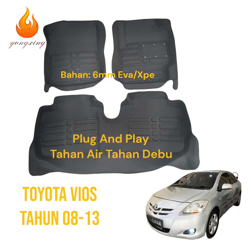 Karpet Mobil 5D Premium Toyota Vios 08-13 Vios 14-19 Presisi Plug and Play