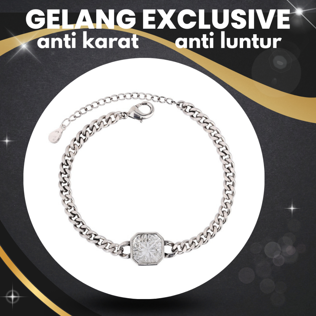 perhiasan gelang cincin kalung anting titanium pria wanita korea asli anti karat anti luntur Gelang 