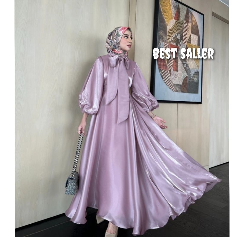 Sale krn mw hbsin stok  Siap kirim lgsg co size M, L Aesa Dress - Dusty Pink by gonegani