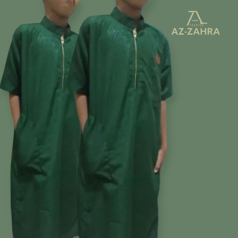 jubah embos  anak laki usia  2-14 tahun tangan pendek