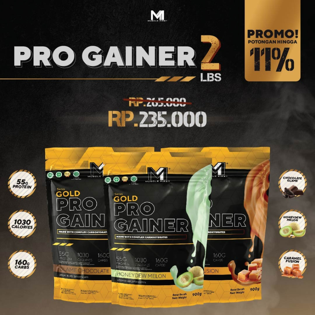 Muscle First M1 Pro Gainer 2 lbs + Pro Creatine 300 gram Paket Bulking Penambah Berat Badan Massa Otot