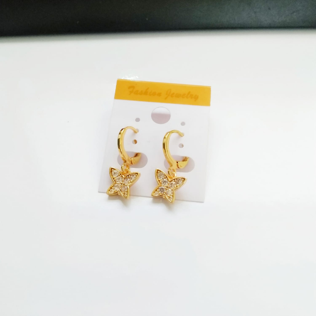 AV261 Grosir Anting Juntai Dewasa Anting Gold Permata