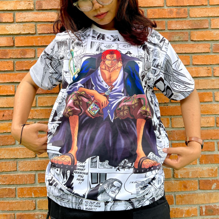 Tshirt Shanks the Red haired Fullprint Onepiece Anime Manga Premium