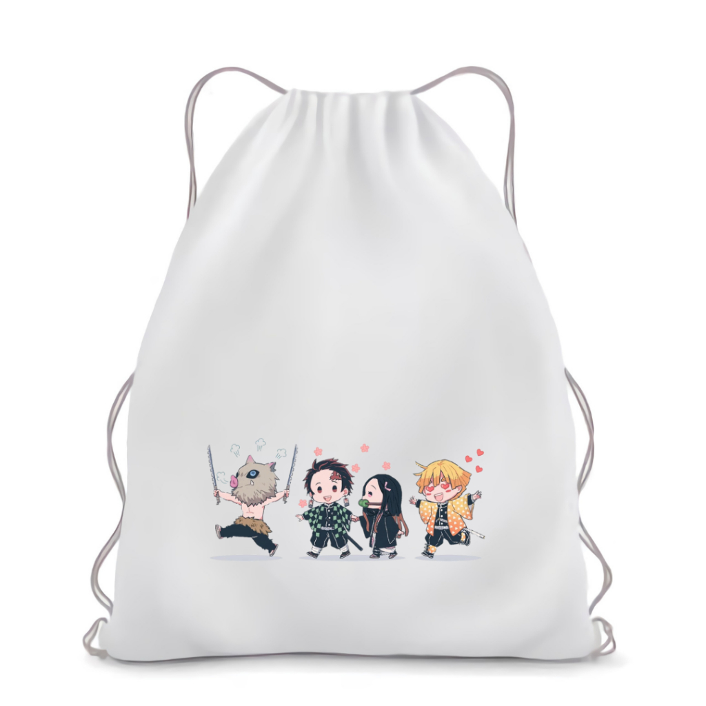 BISA CUSTOM SATUAN Stringbag Sublim Printing Anime Dragon Slayer Drawstring string bag ransel serut tas jepang merchandise sekolah kuliah kampus viral || Kiiyoomii ||