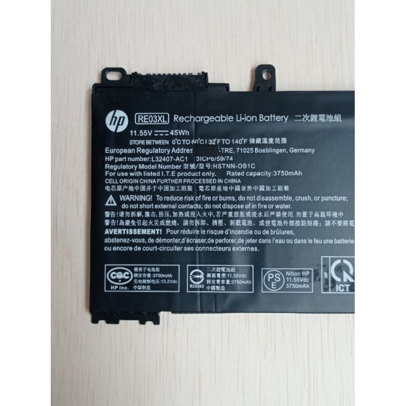 Baterai RE03XL for hp probook 430 G6 440 G6 450 G6 430 G7 440 G7 450 G7