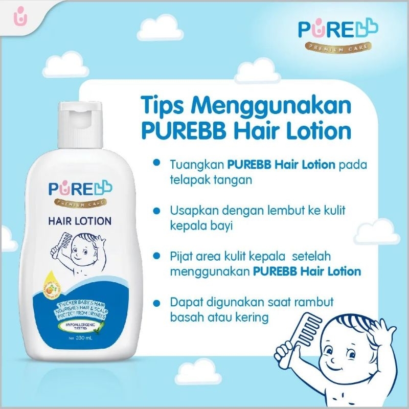 PureBB Hair lotion 230ml / penyubur rambut baby