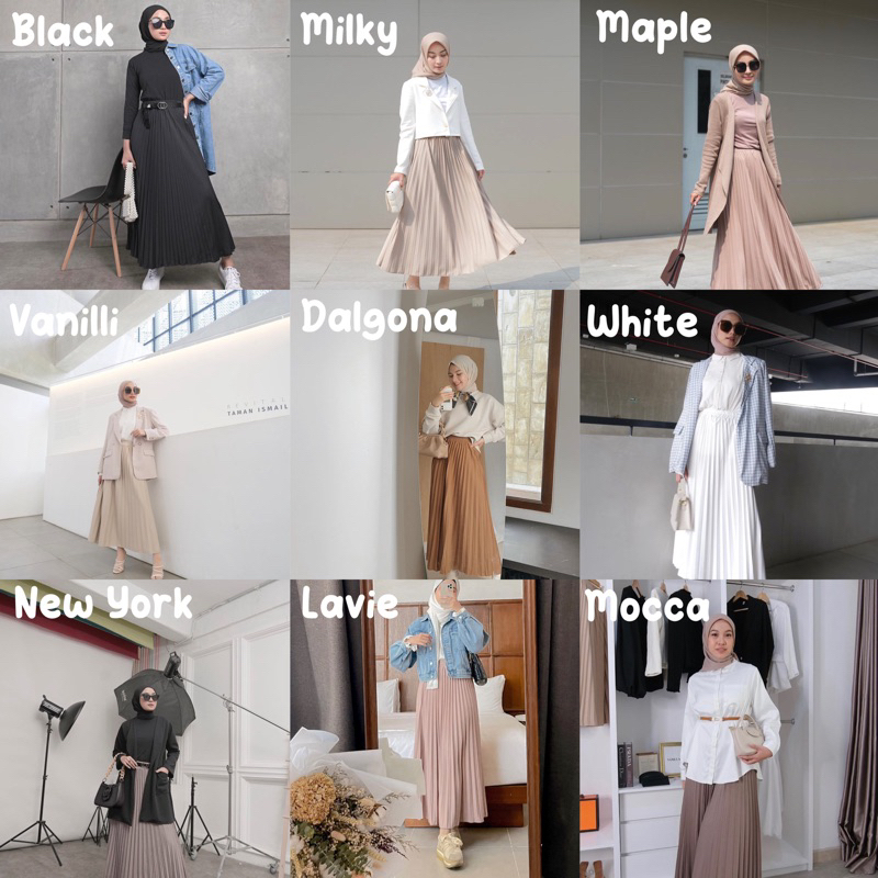 SALE Pleats Skirt, Puff Blouse, by Vanilla Hijab
