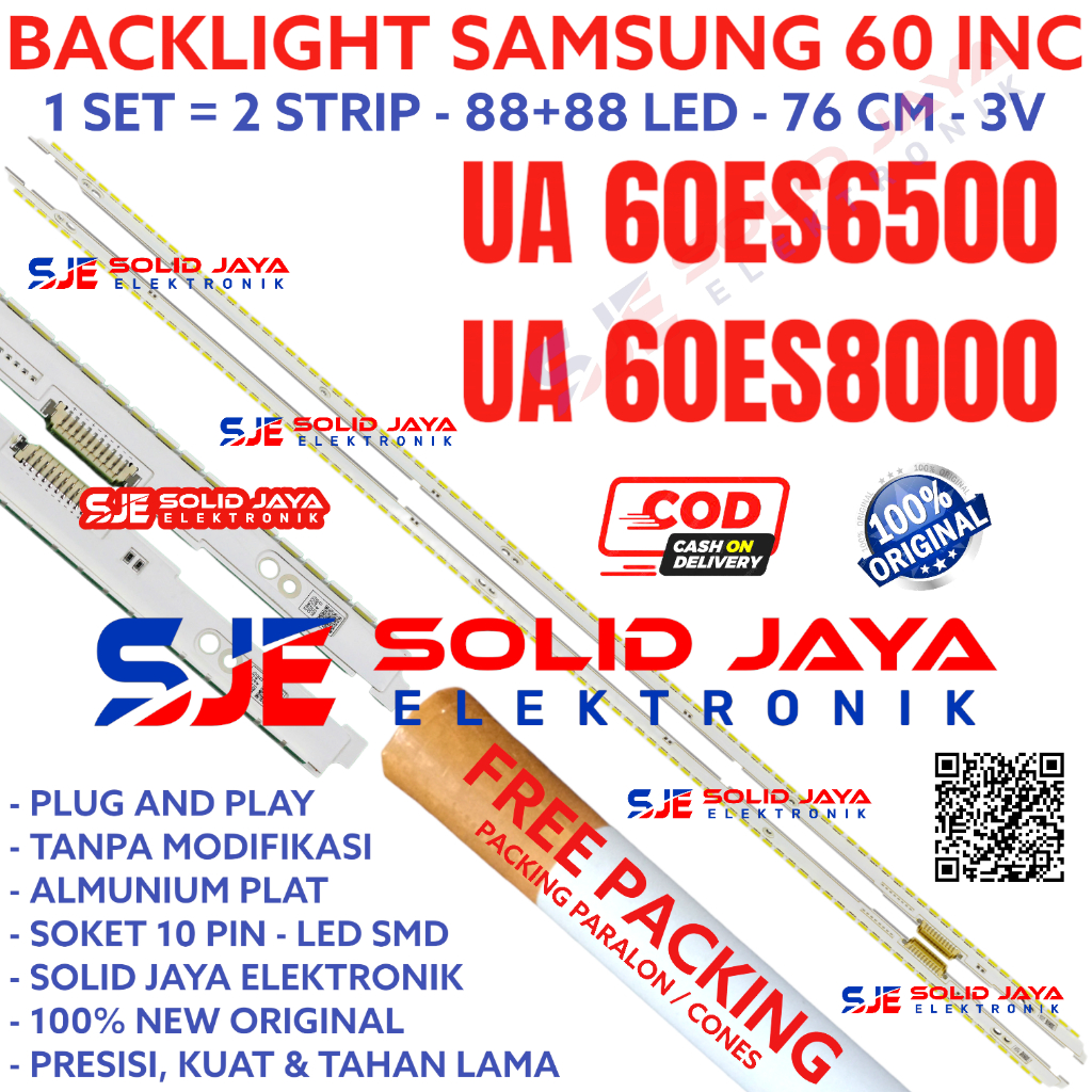 BACKLIGHT TV LED SAMSUNG 60 IN UA 60ES6500 60ES8000 60ES6500M 60ES8000M UA60ES6500M UA60ES8000M UA-60ES6500M UA-60ES8000 LAMPU 60ES 88K 3V UA60ES6500 UA60ES8000 UA-60ES6500 UA-60ES8000 88LED 88KANCING INCH IN