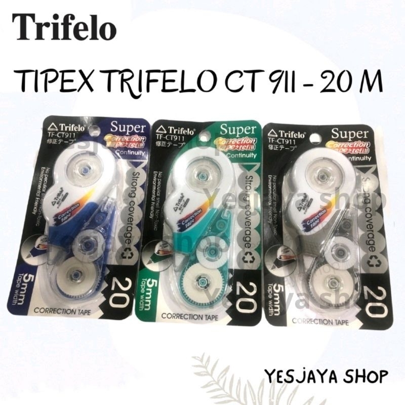 

{1 pc} Correction Tape Trifelo CT911 20 meter / Tipex Roll Kertas Trifelo CT-911 20 meter / Tip ex Kertas Trifelo 20m