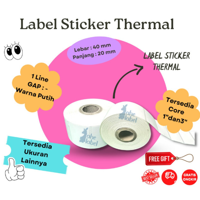 

LABEL STIKER BARCODE THERMAL 80X30 MM LABEL Thermal 8X3 CM