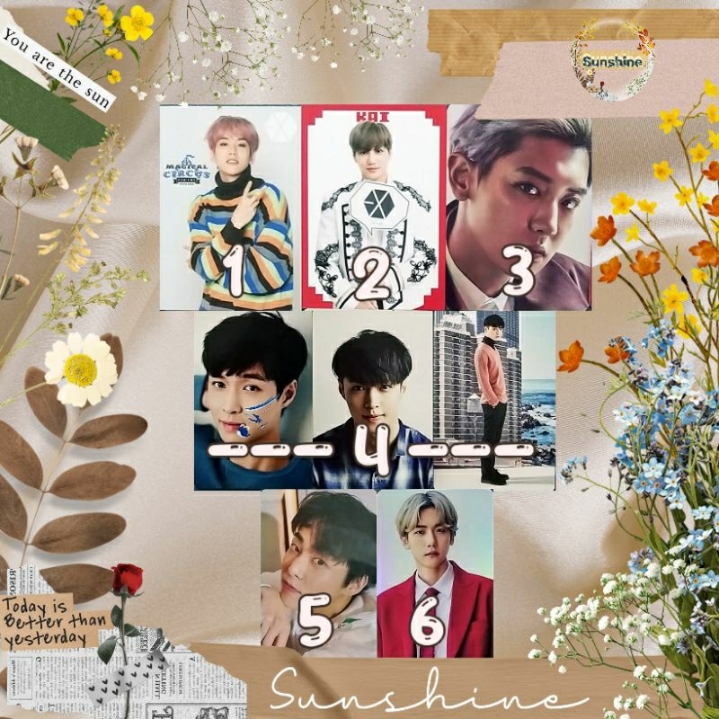 PC PHOTOCARD EXO BAEKHYUN CHANYEOL KAI LAY XIUMIN