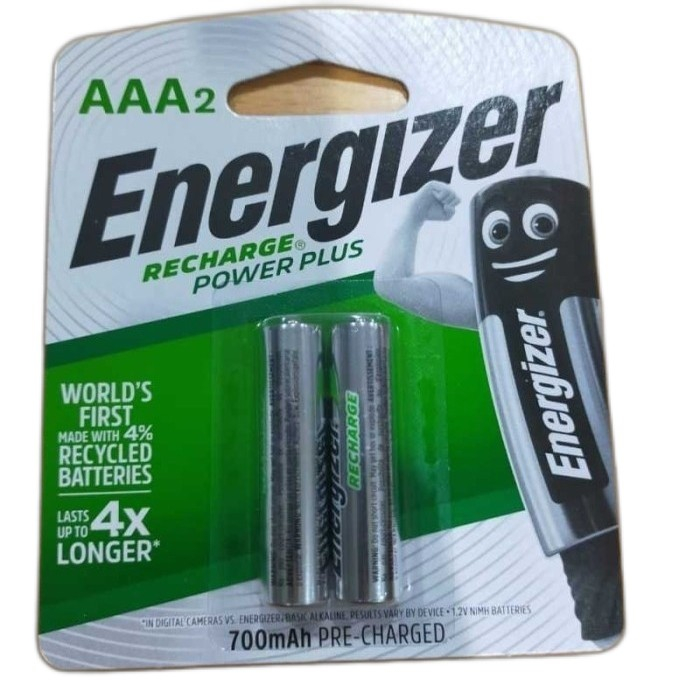 BATERAI RECHARGE AAA 700 mAh 1 SET ISI 2PCS ENERGIZER