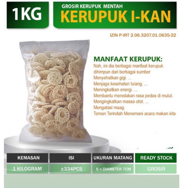 

kerupuk ikan mentah putih bulat gurih renyah garing 1000gr