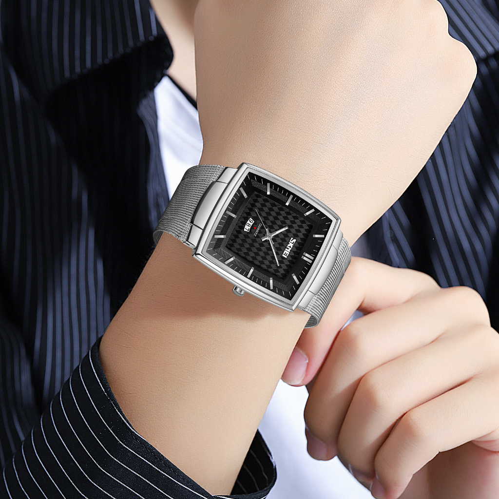 SKMEI 9311 Jam Tangan Pria Analog Tali Stainless Luminous Hand WATCHKITE WKOS