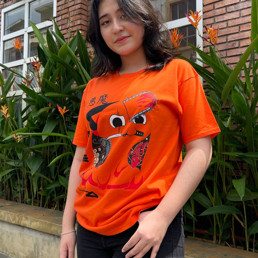 Tshirt Pochita Yakuza Orange Anime Manga Chainsaw Man Premium Unisex