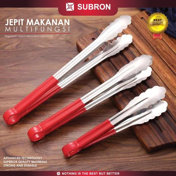 Subron Jepitan Kue Penjepit Makanan Warna 12 Inch Food Tongs Capit R12