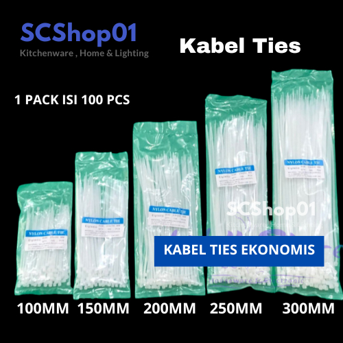 

Kabel Ties Putih 10cm/ 15cm /20cm /25cm /30cm/40cm Harga 1Pack isi 100pcs