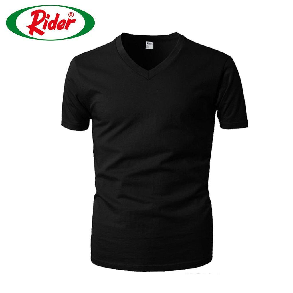 Kaos Rider Oblong Tshirt R222BWH Hitam Kerah V Neck