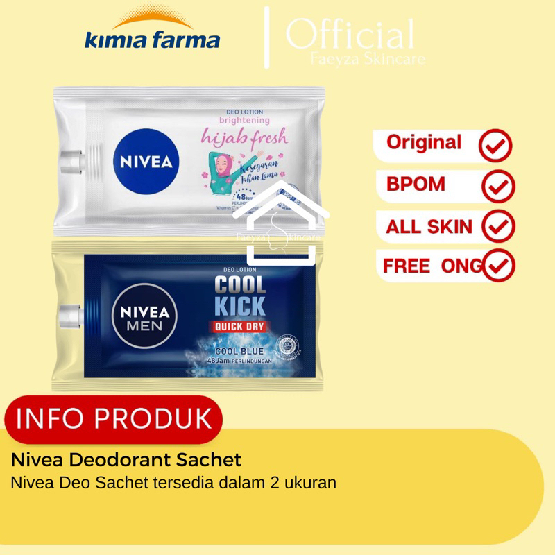 NIVEA DEODORANT SACHET HIJAB FRESH | COOL KICK | EXTRA BRIGHTENING