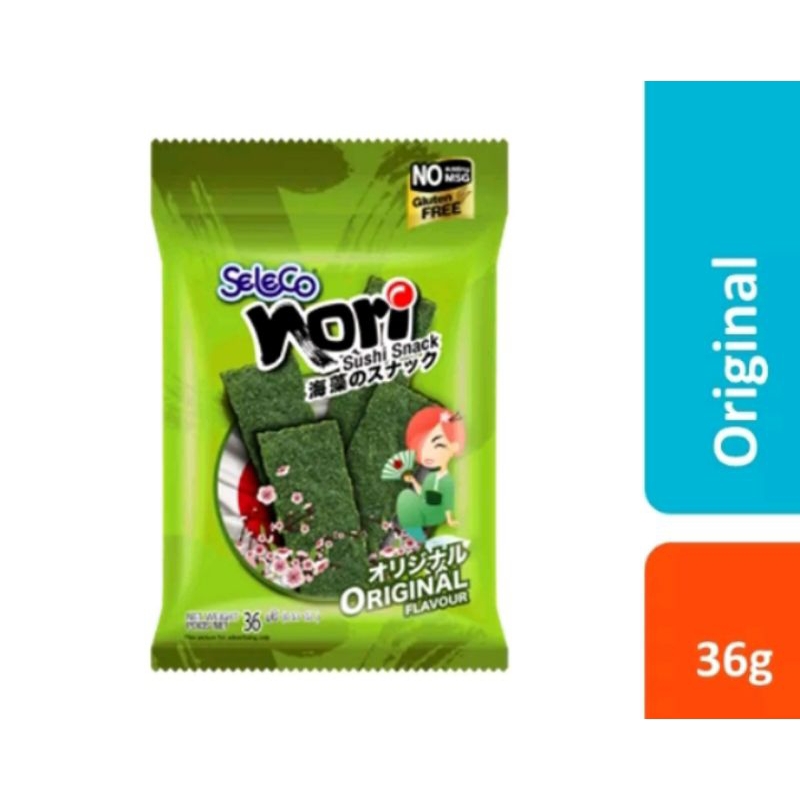 

Seleco Nori Seaweed Rumput Laut 36g - Original / Spicy