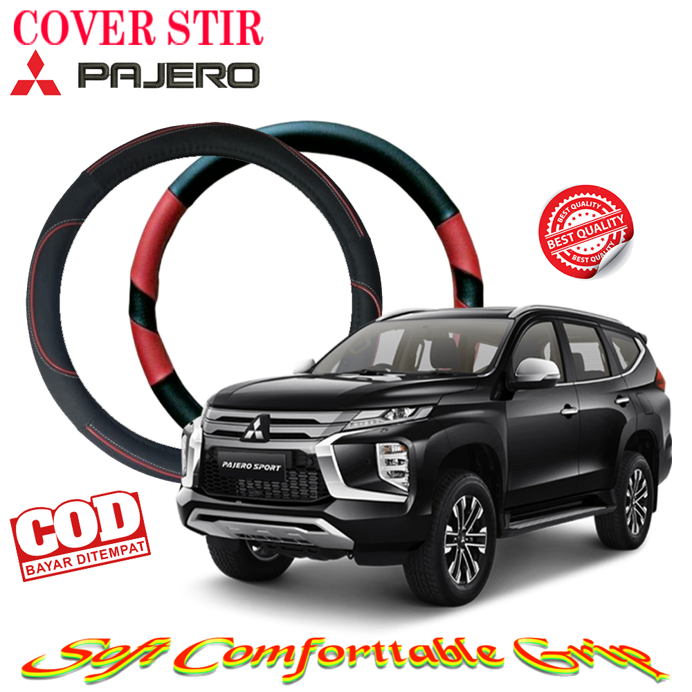 Sarung Pelindung Steering Wheel Cover Stir Setir Steer Kemudi Mobil Mitsubishi PAJERO Kulit COD Orig