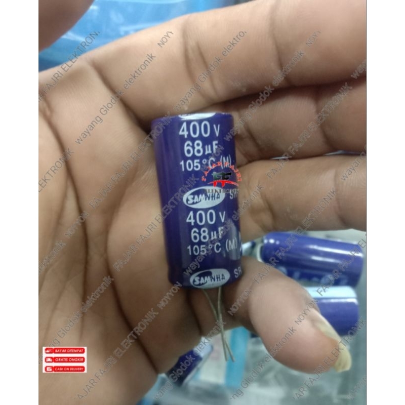 Capacitor elco 68uf 400v Kapasitor elko 68 uf 400 volt 400/68