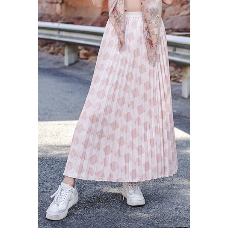 dona pleated skirt rok by benang jarum x disney buttonscarves (preloved)