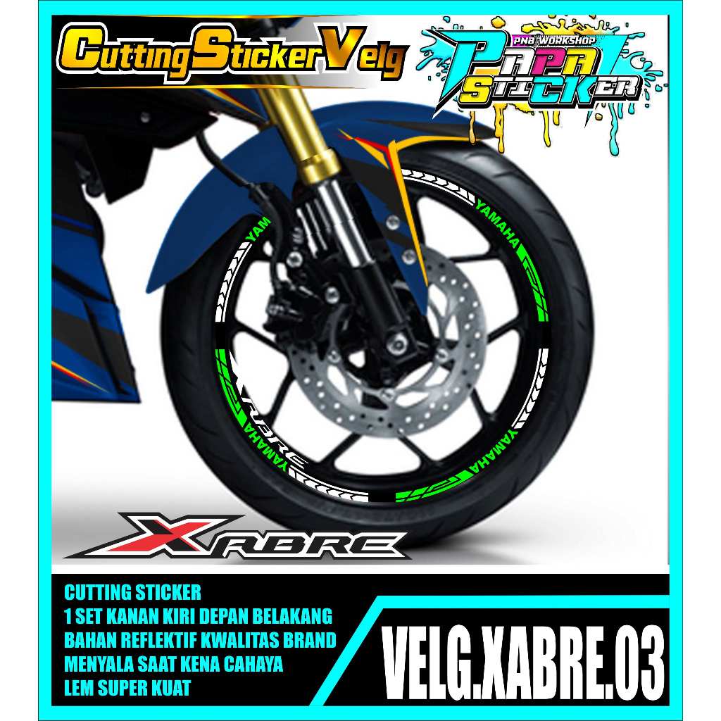 STIKER VELG XABRE  CUTTING STICKER VELG CUTTING VARIASI YAMAHA XABRE LIS BAN/VELG 03