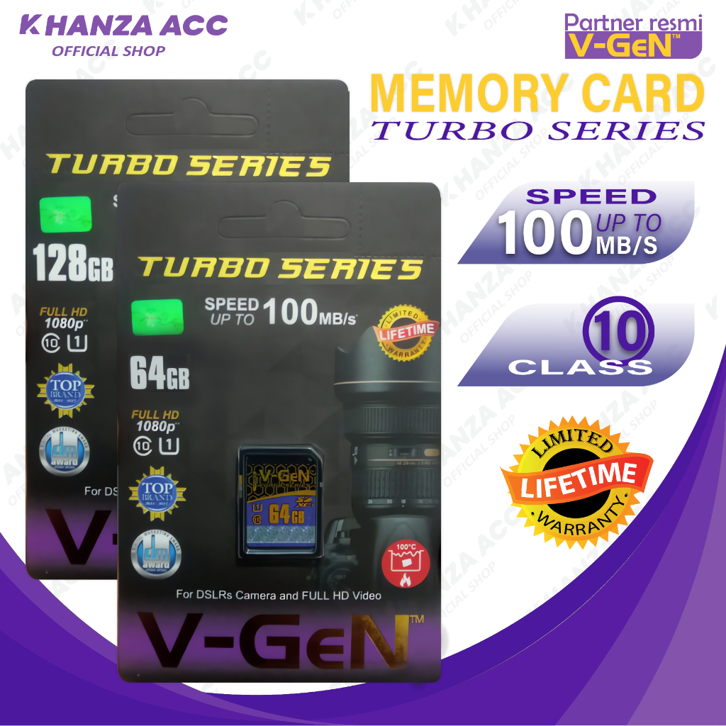 KHANZAACC VGEN SD CARD 64GB 128GB Memori Kamera Class 10